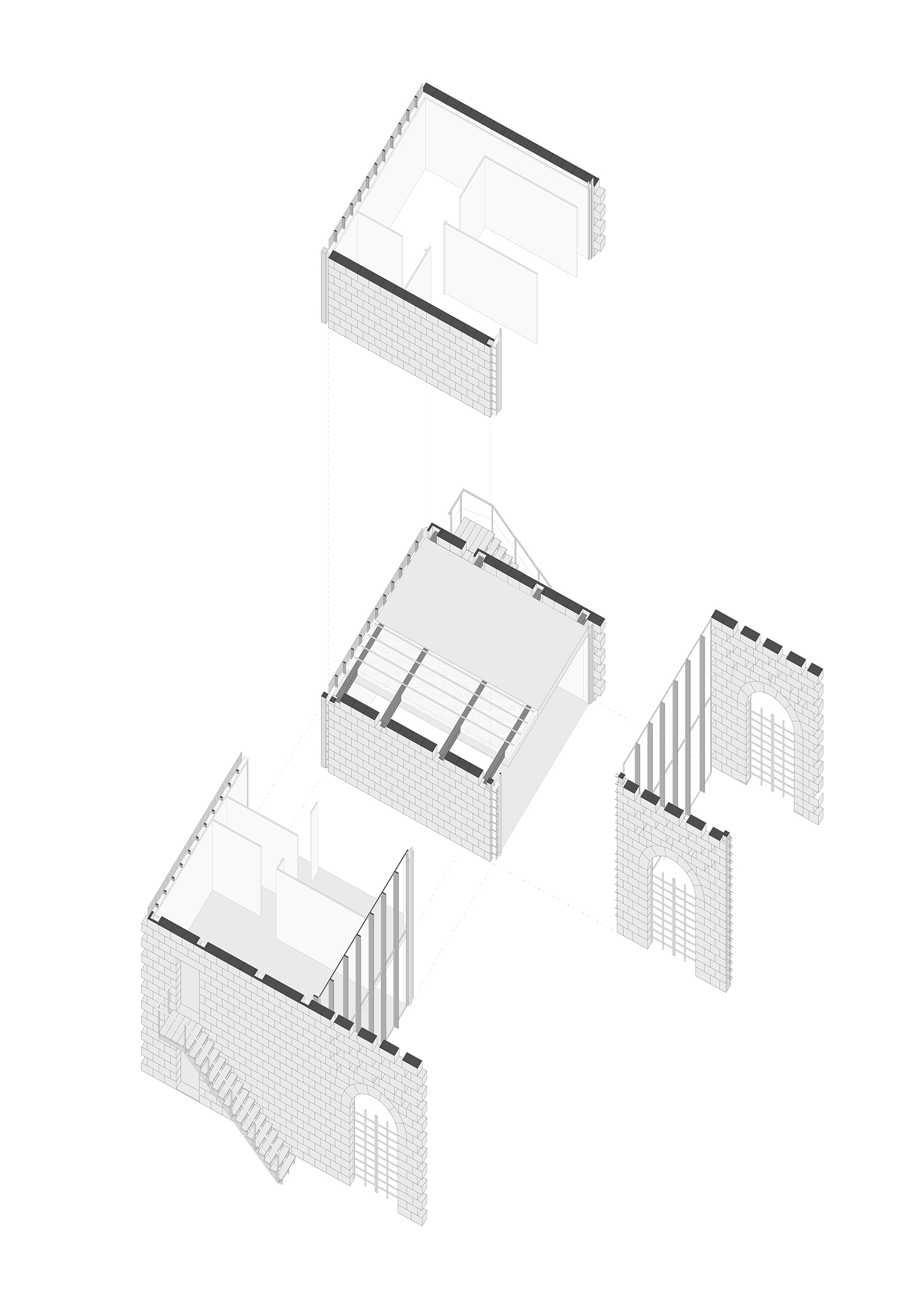 Axonométrie éclatée du module